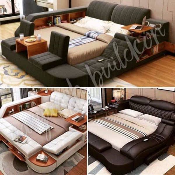 fins brass bed-smart Bed-sofa set-round beds-furniture 10