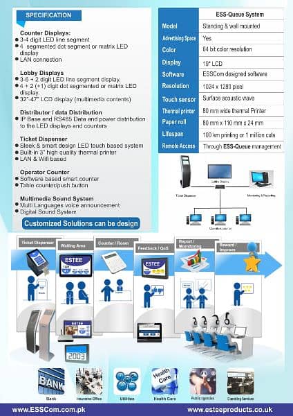 Queue management System- Esccom For Offices, hospitals, Banks, etc. . 9