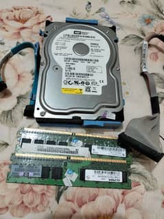 1- 80GB SATA hard drive and 2- Rams 512 MB