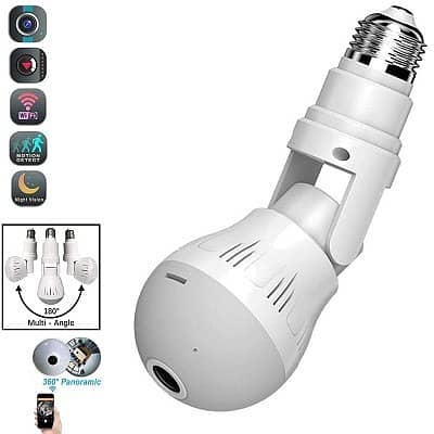 Wi-Fi 2MP Wireless 360 Auto Tracking Bulb PTZ IP cctv Camera 4