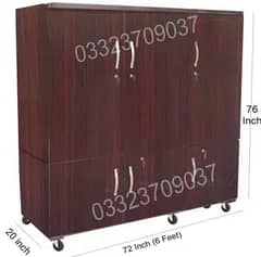 6x6 Feet 20" Depth Wooden Large Cupboard Wardrobe almari 0