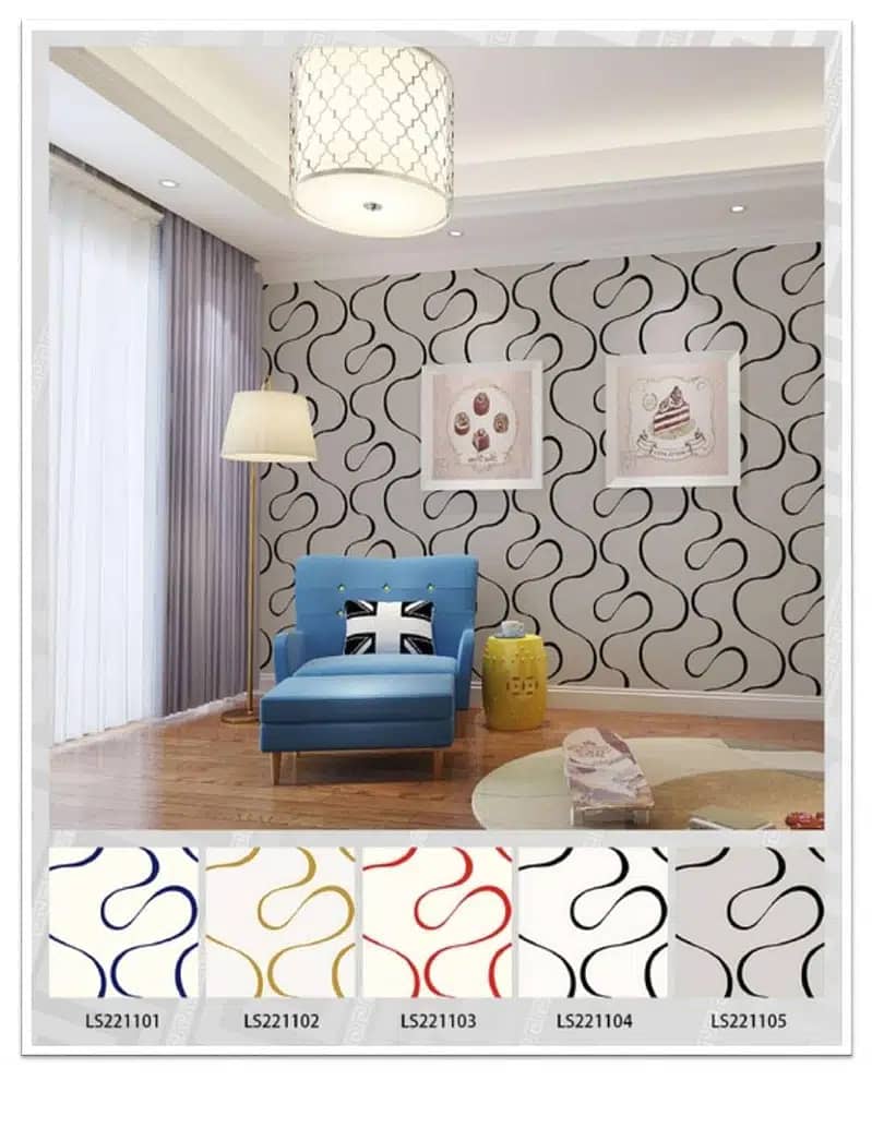window blinds  wallpapers  wooden floor   vinyl floor  Wall branding 13