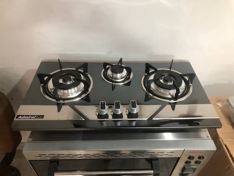 Admiral Gas Hob 3 burners with auto ignition stainless steel available 0