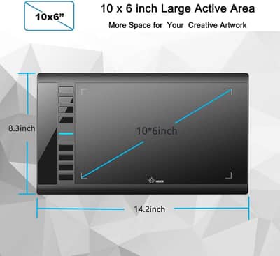Graphics Drawing Tablet, UGEE M708 10 x 6 inch Large Drawing Tablet wi