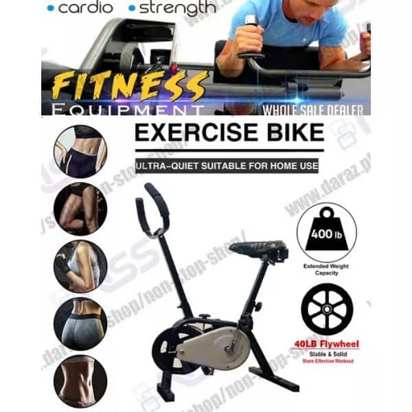 Heavy Exercise Bike Adjustable Running Cycling Fitness Indoor 0