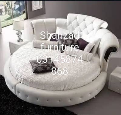round bed with side tables
