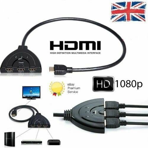 3 PORT 4K HDMI SPLITTER CABLE MULTI SWITCH SWITCHER HUB BOX LCD HDTV 3