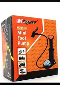 mini foot pump with metre gauge foldable easy to carry portable