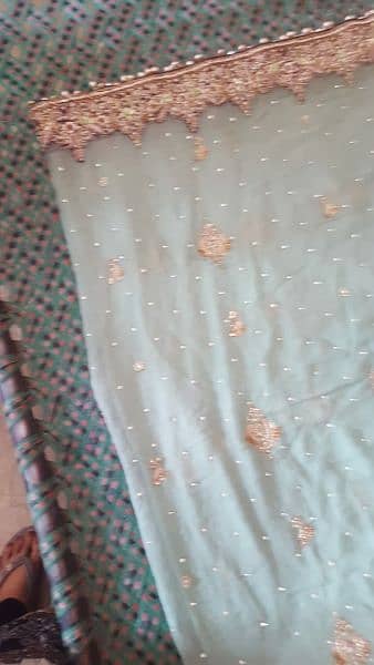 heavy work maxi dupatta trousers . . only one time used 2
