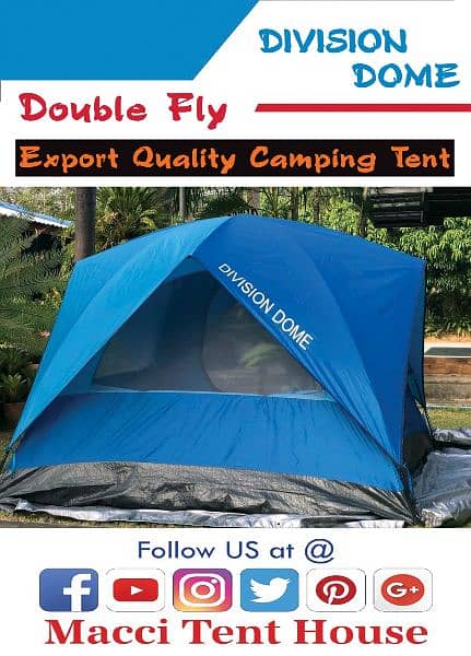 DIVISION DOME CAMPING TENT DOUBLY FLY EXPORT QUALITY. 0
