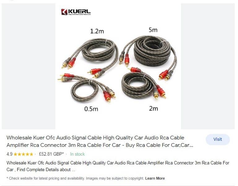 Car Audio OFC RCA Wire Twisted Pairs 5 Meter High Quality 6