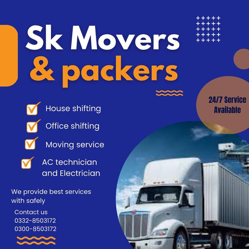 SK Movers| Packing & Relocation Services 0332-8503172 0300-8503172 7