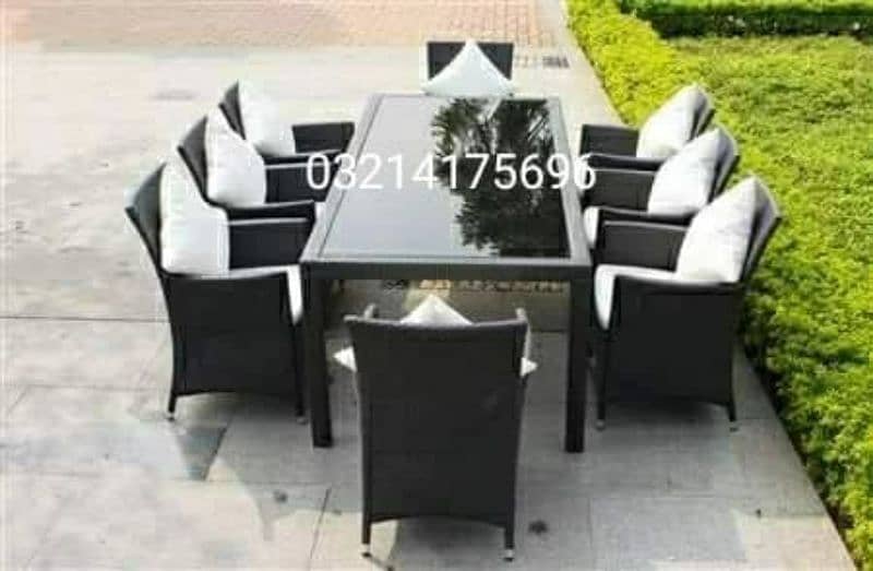 OUTDOOR GARDEN RATTAN UPVC FURNITURE SOFA SET CHAIRS TABAL UMBRELLA 6