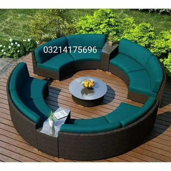 OUTDOOR GARDEN RATTAN UPVC FURNITURE SOFA SET CHAIRS TABAL UMBRELLA 11