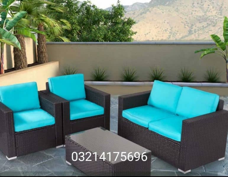 OUTDOOR GARDEN RATTAN UPVC FURNITURE SOFA SET CHAIRS TABAL UMBRELLA 13