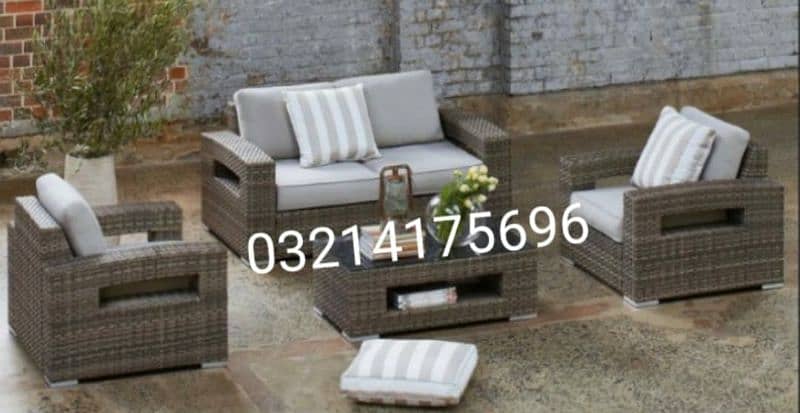 OUTDOOR GARDEN RATTAN UPVC FURNITURE SOFA SET CHAIRS TABAL UMBRELLA 15