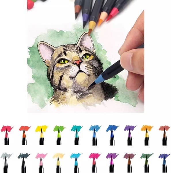 20 Pieces Color Brush Pens Set Watercolor Brush Pen Color Markers 3