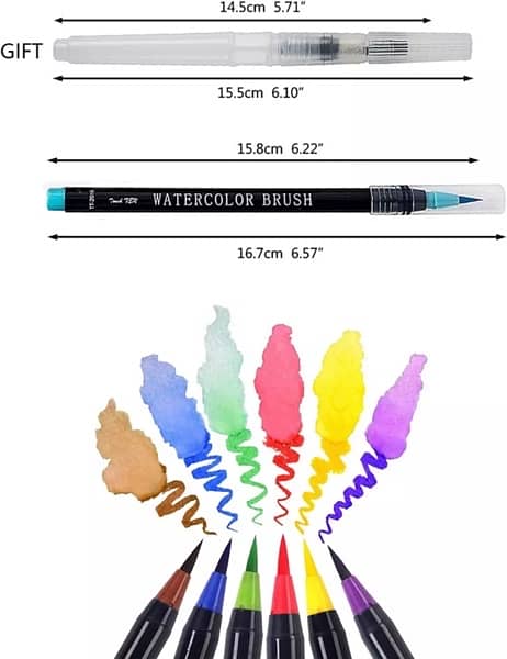 20 Pieces Color Brush Pens Set Watercolor Brush Pen Color Markers 4