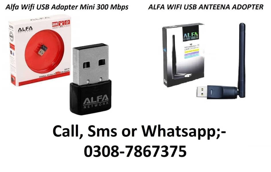 Alfa Wifi USB Adapter Mini 300 Mbps / Single ANTEENA / Double Antenna 0