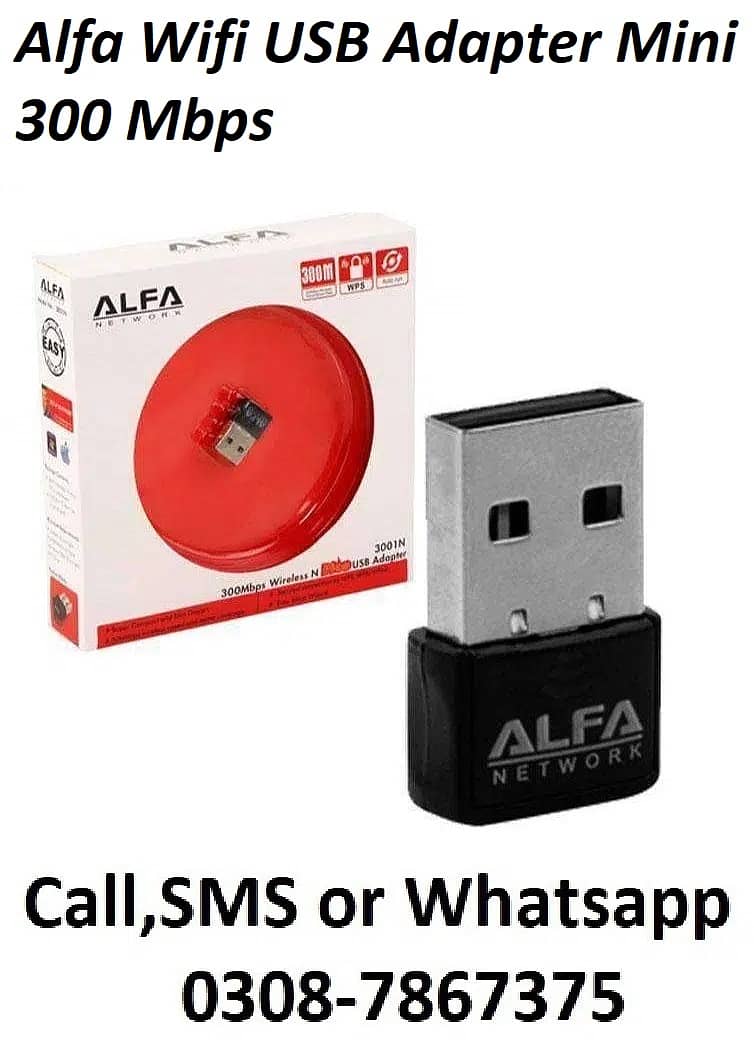 Alfa Wifi USB Adapter Mini 300 Mbps / Single ANTEENA / Double Antenna 1