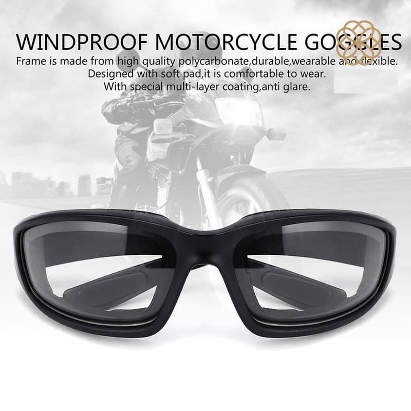 Motorcycle Glasses Outdoor Sports Driving Bike Riding Glasses Padded 1