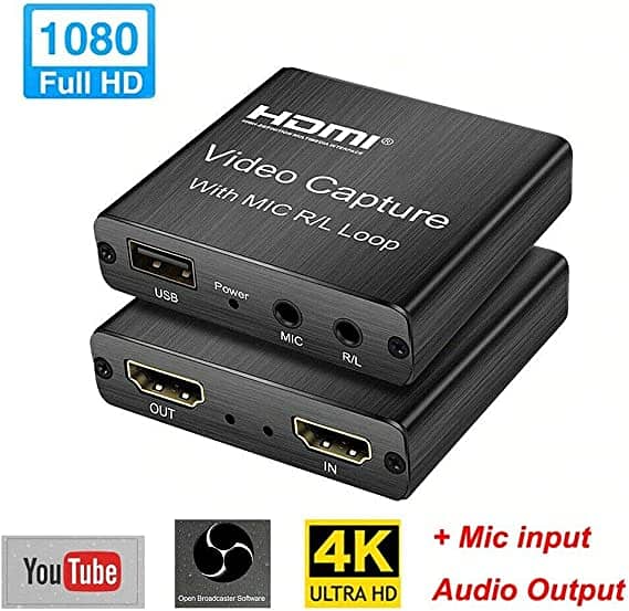 video capture card 1080P@60Hz with 3.5mm MIC In and Audio 1