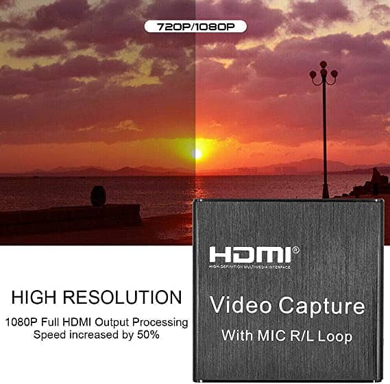 video capture card 1080P@60Hz with 3.5mm MIC In and Audio 2