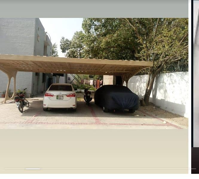 Fiberglass sheet car parking sheds 2