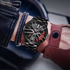 Car Rim Fixed Wheel Wrist Watches Whole Sale price