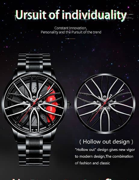 Rotating Car Rim Style Wrist Watches 6