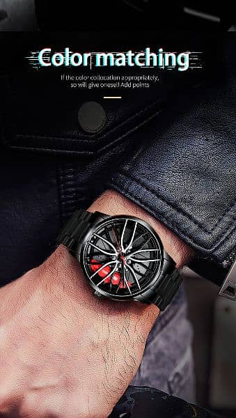 Rotating Car Rim Style Wrist Watches 16