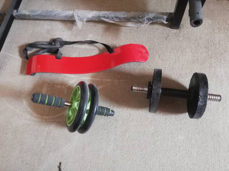 Exercise bench, equipment and weights 1