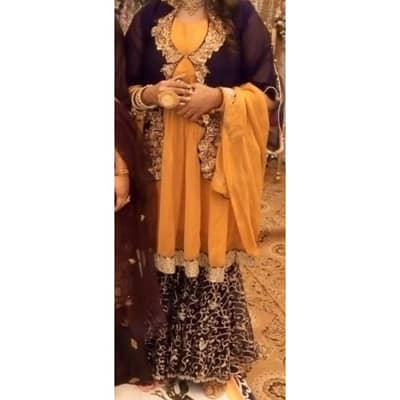 4 psc dress with heavy embroidery trouser