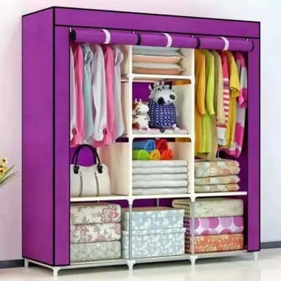 High Capacity 3 Door Folding Wardrobe Cupboard (Color Vary)