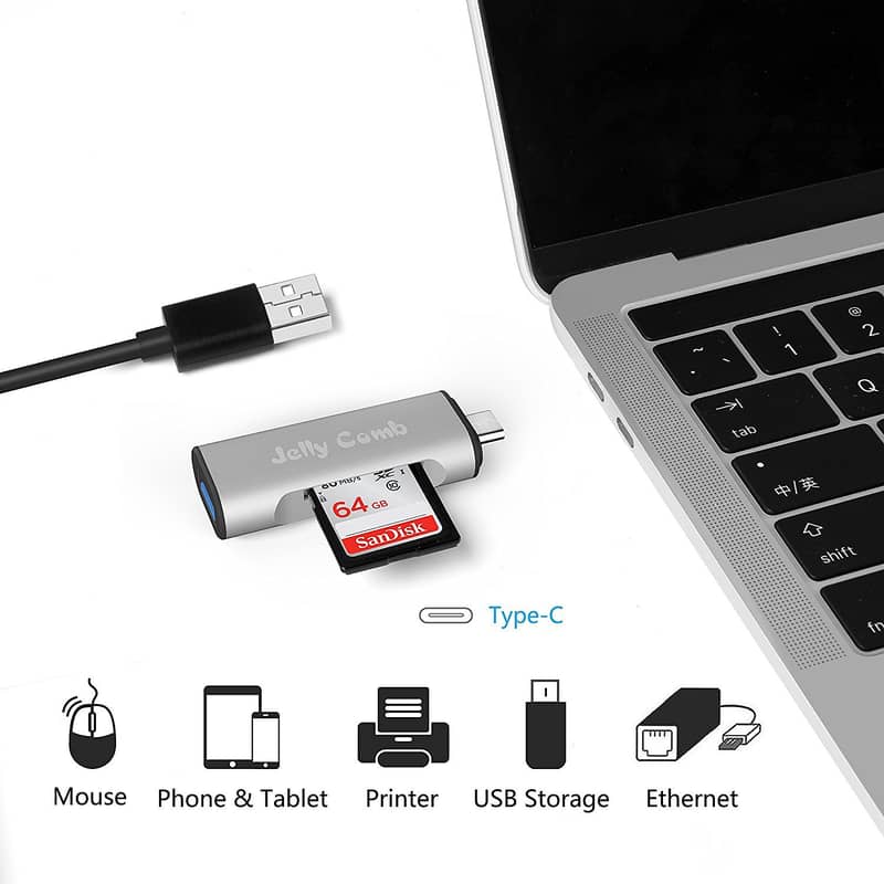 USB-C Card Reader,Jelly Comb SD Micro SD Card(JELLY COMB) 5