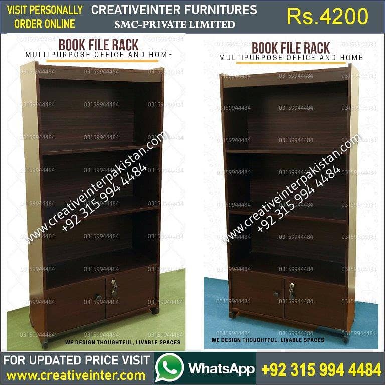 Book File Rack Cabinet Study Office Table Desk Chair Bed Set Sofa Set 18