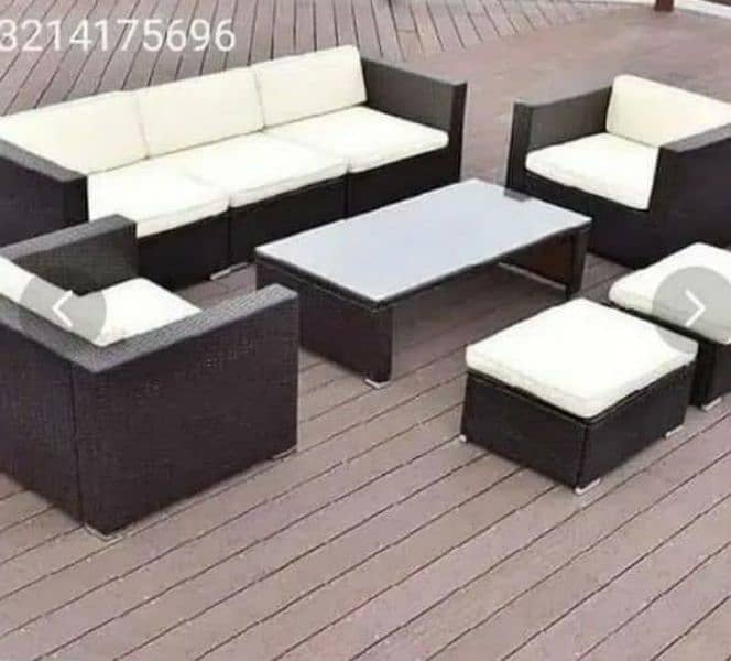 OUTDOOR GARDEN RATTAN UPVC FURNITURE SOFA SET CHAIRS TABAL UMBRELLA 13