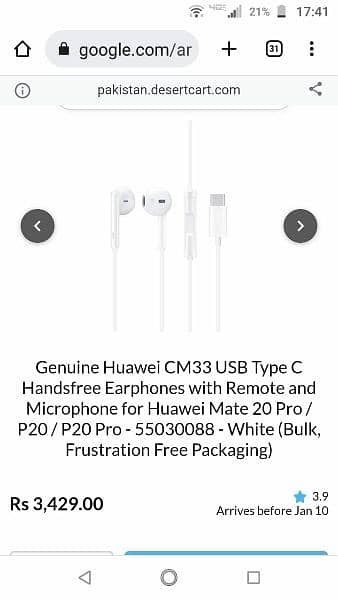 iphone 15 pro max type C handsfree by Huawei 6