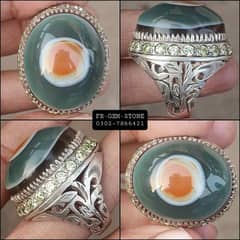 Big Siza Sulemani Aqeeq Stone Hand Made Chandi Ring