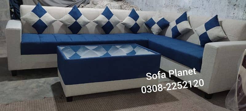 5 seater L shape corner sofa set with 5 cushions complementary 16