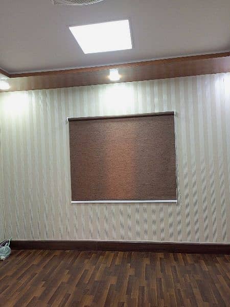 wooden floor , pvc vinyle tile , False ceiling, blinds, 8