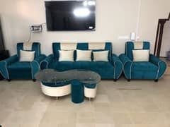 05 SEATER SOFA WITH S TABLE & 02 STOOLS