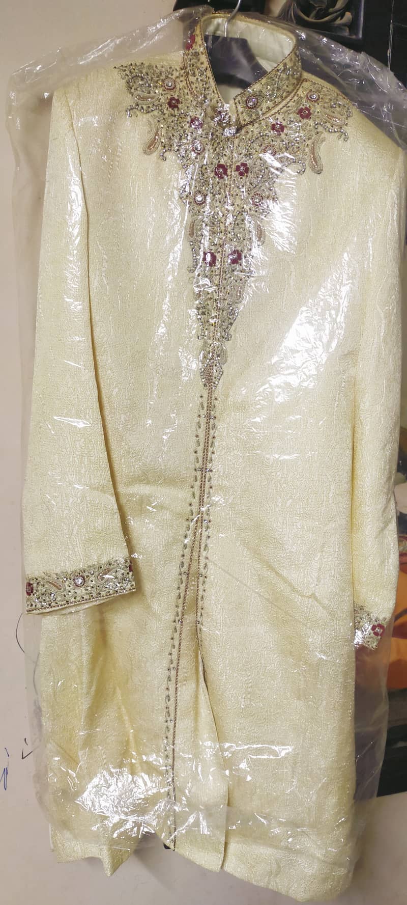 Dabka work Sherwani , qullah , khussa 10