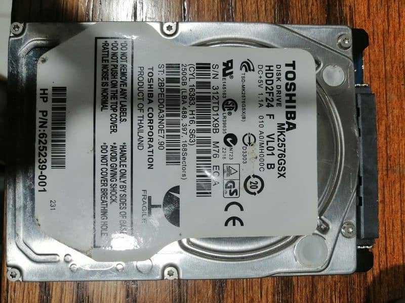 250gb hardrive for sale laptop hp 1