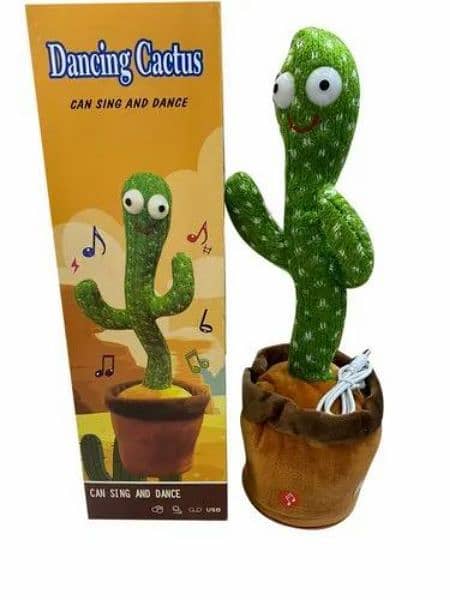 Cute Dancing & Talking Cactus Rechargable Toy with RGB Light 120+Songs 0