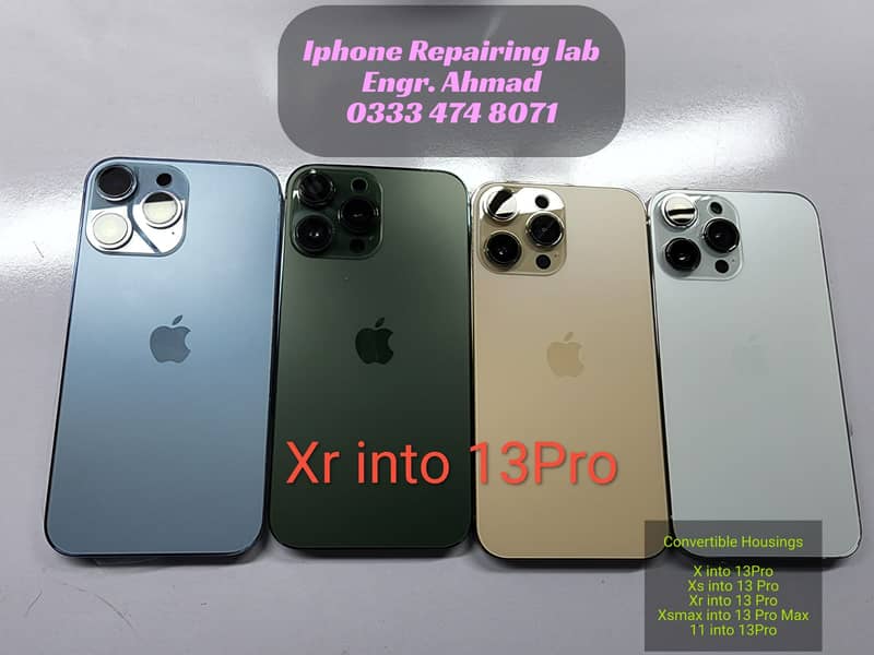 iphone x xs xr convert into 12 13 pro max housing casing body back 0
