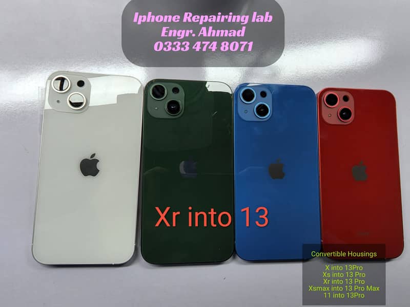 iphone x xs xr convert into 12 13 pro max housing casing body back 3