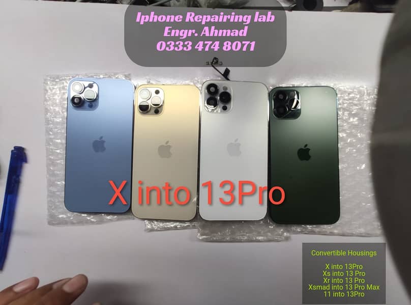 iphone x xs xr convert into 12 13 pro max housing casing body back 4