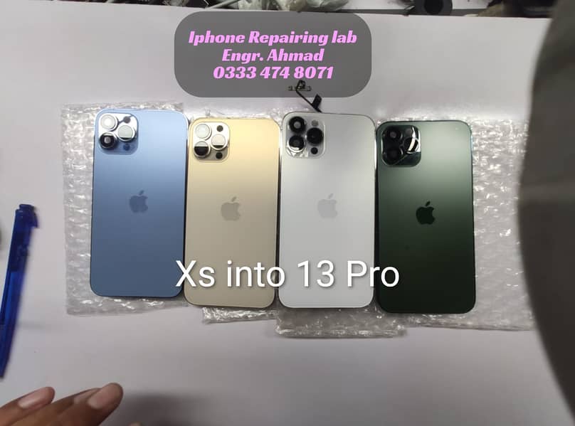 iphone x xs xr convert into 12 13 pro max housing casing body back 8
