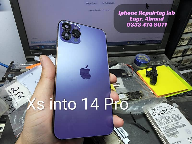 iphone x xs xr convert into 12 13 pro max housing casing body back 9